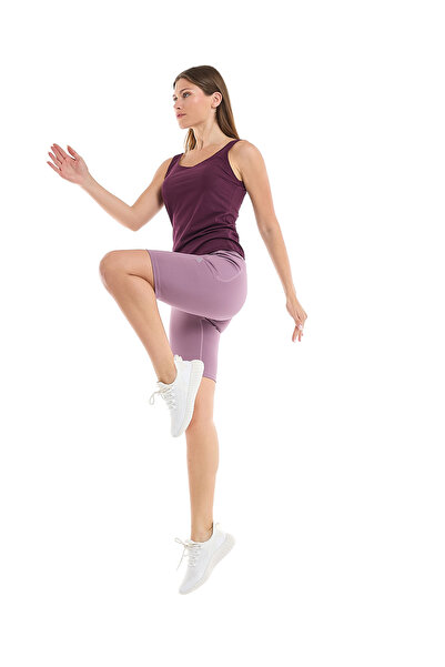 R&B Solid Biker Shorts with Elastic Waist