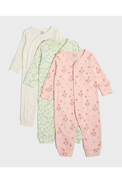 R&B 3 Pack Printed Sleepsuits