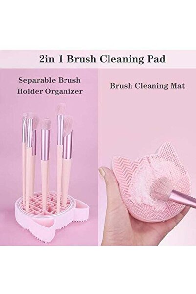 COOYA سجادة تنظيف فرش المكياج 2 في 1، تنظيف عميق، وظيفة التجفيف، محمولة 4.3 × 4.5 بوصة