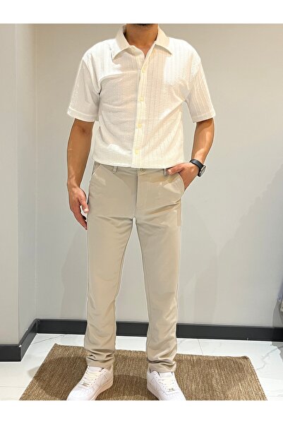 ATKGİYİM Kumaş pantolon slmfit dar kesim kemerli model