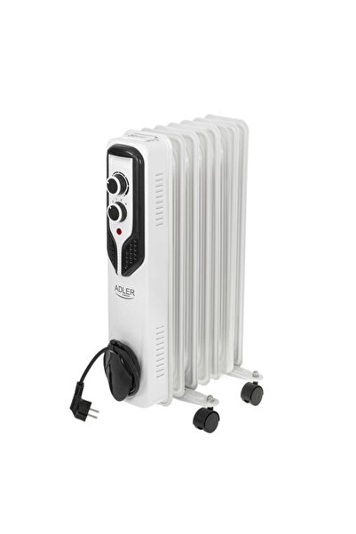 adler Electric Oil Heater AD 7815, 1500 W, 3 Power Levels, 7 Elements (White)