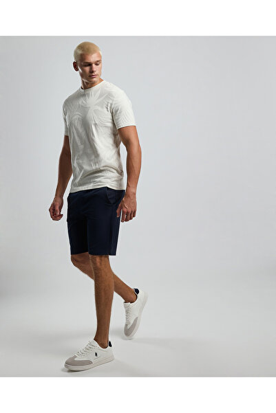 R&B Solid Shorts with Button Closure