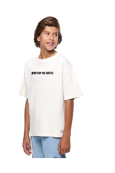 R&B Back Printed T-Shirt with Crew Neck and Short Sleeves