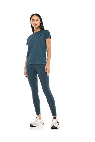 R&B Solid Active Leggings with Elastic Waist