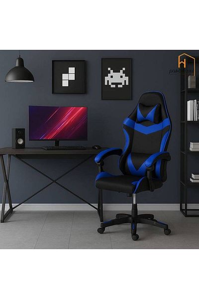 Al Saada Home Movable Gaming Chair - Black and Blue
