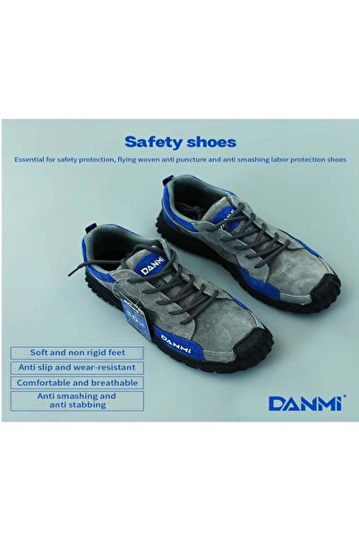 DANMI أحذية أمان من - مقاس 43 - بطانة شبكية، نعل مطاطي مقاوم للانزلاق، مقدمة ...