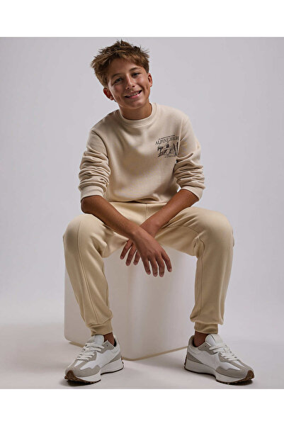 R&B Printed Sweatshirt with Crew Neck and Long Sleeves