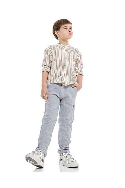 R&B Solid Trousers with Button Closure