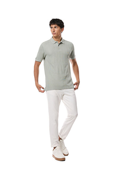 R&B Knitted Polo T-Shirt with Short Sleeves