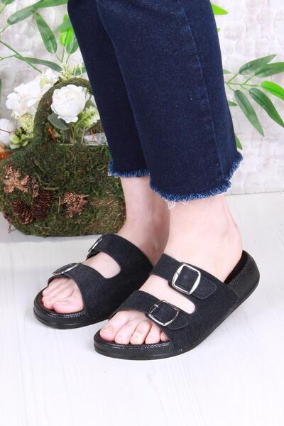 Pienn Summer Women's Orthopedic Slippers – Glitter Detailed, Double Buckle, Soft Sole Home and Street Slippers