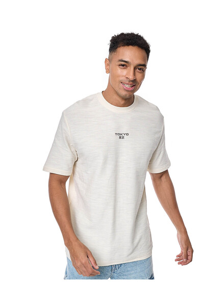 R&B Printed T-Shirt with Crew Neck and Short Sleeves