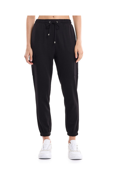 R&B Solid Jogger Pants with Drawstring Waist