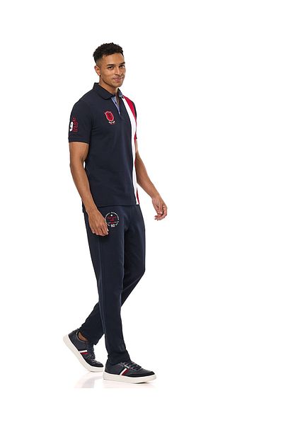 R&B Embroidered Knit Pants with Drawstring Waist