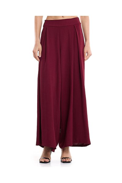 R&B Crinkled Wide Leg Pants with Elastic Waist