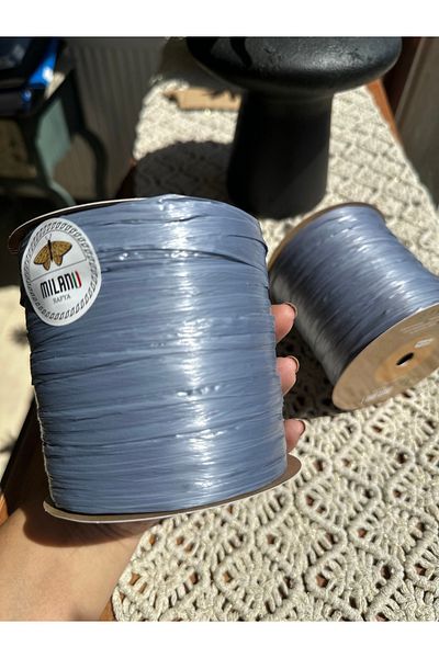 Milano Raffia Yarn Number 5 Denim Blue 100 Gr 250 Mt Bag, Beach Accessory Knitting Yarn