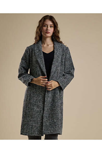R&B Textured Overcoat with Button Closure