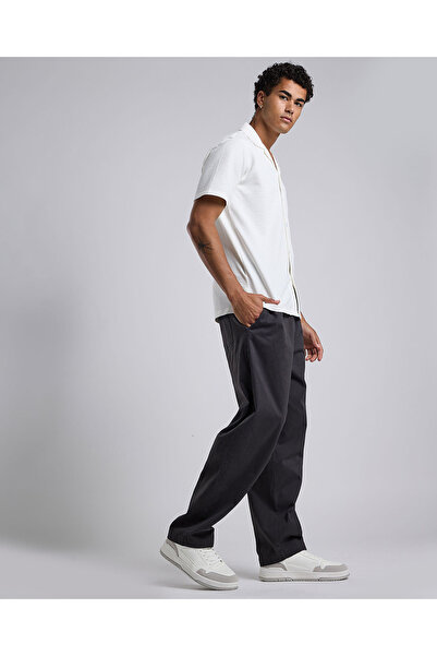 R&B Solid Loose Fit Pants with Elastic Waist