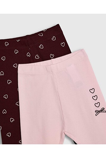 R&B 2 Pack Printed Leggings with Elastic Waist