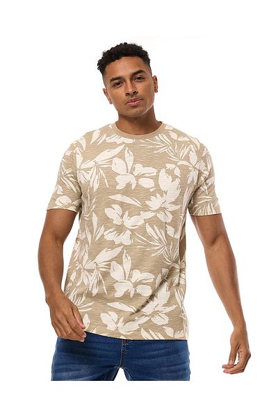 R&B Printed T-Shirt with Crew Neck and Short Sleeves