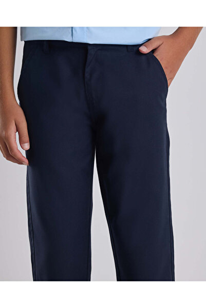 R&B Solid Pants with Button Closure