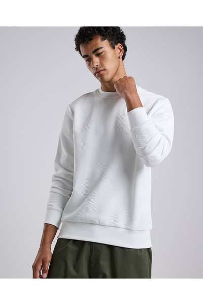 R&B سويت شيرت بتصميم ذاتي مع رقبة دائرية وأكمام طويلة