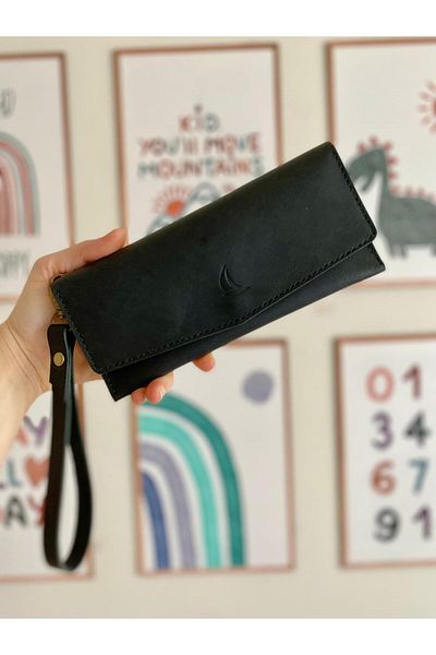 ALESTA LEATHER (Writing Name) Women's Portfolio Wallet / Long Wallet / Phone Wallet - Handmade Genuine Leather