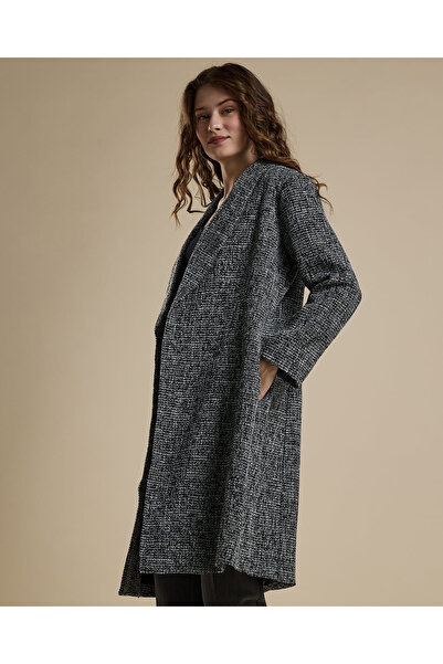 R&B Textured Overcoat with Button Closure