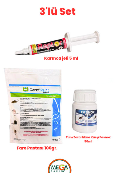 ORDU MEGA TARIM Hamamböceği Jeli,Fare Pastası,Tüm Zararlıları Yok Eden Fasnox...