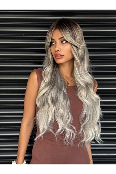 Fenomen Peruk Luxury Siyah Gri Dalgalı Yeni Sezon Vip Peruk FNM-80