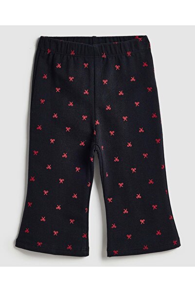 R&B Printed Flared Leggings with Elastic Waist