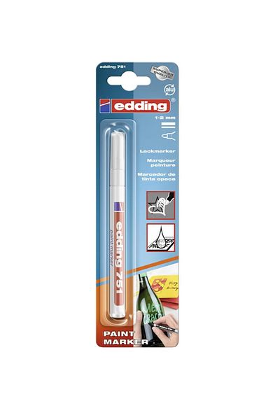 Edding 751 Paint Marker – White, 1–2 mm Round Tip