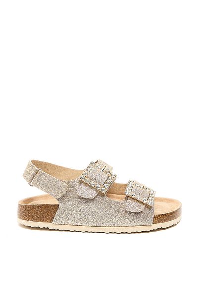 R&B Shimmer Velcro Strap Comfort Sandals
