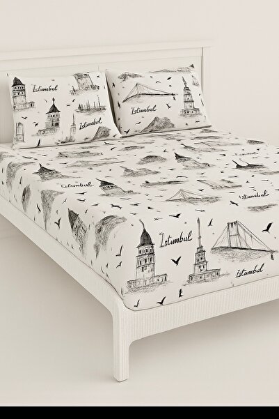 Felina Home Istanbul Pattern Cotton Battal Double Fitted Sheet Set