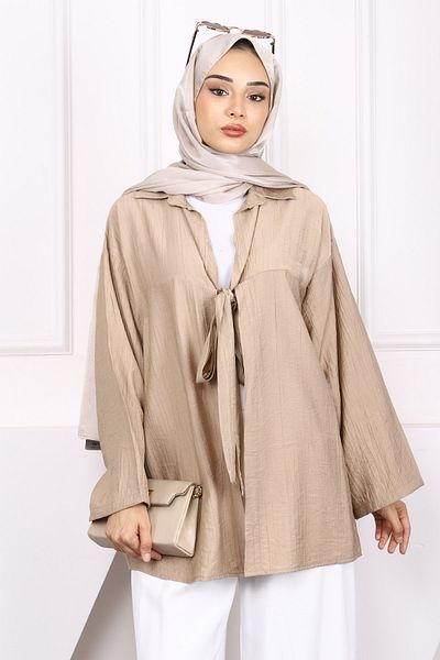 İmajButik Modal Kimono with Mink Front Tie