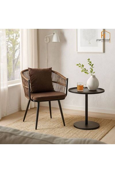 Al Saada Home Single Fabric Chair - Coffee