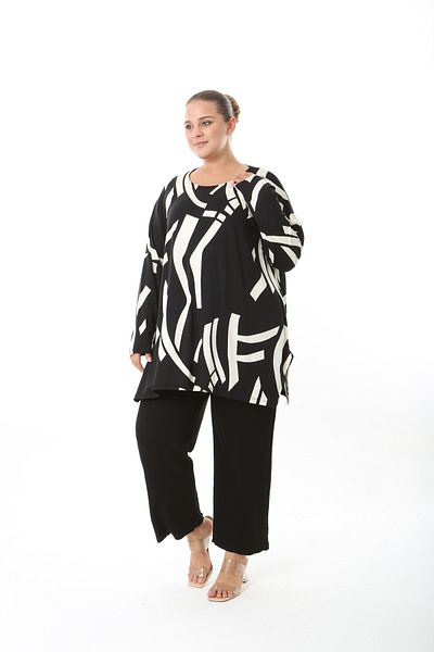 XL Modam Women's Lycra Viscose Black Large Size Tunic