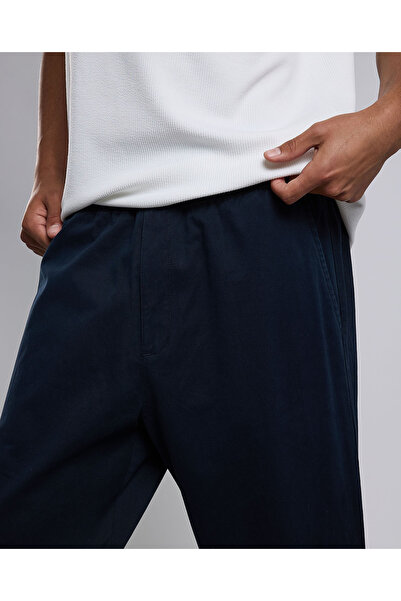 R&B Solid Loose Fit Pants with Elastic Waist