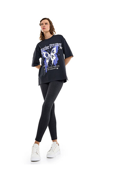 R&B Solid Leggings with Elastic Waist