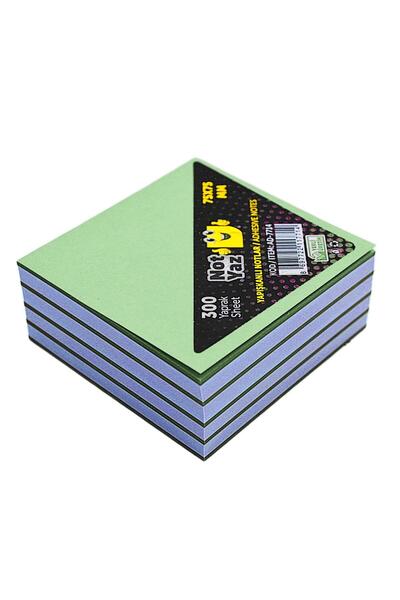 NotYaz 75x75 Yapışkanlı Küp Not 300 Yaprak Yeşil-Beyaz (AD-7714)
