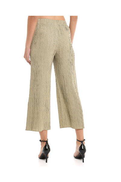 R&B Textured Pants With Elastic Waist