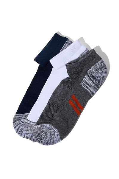R&B 3 Pack Color Block Ankle Socks