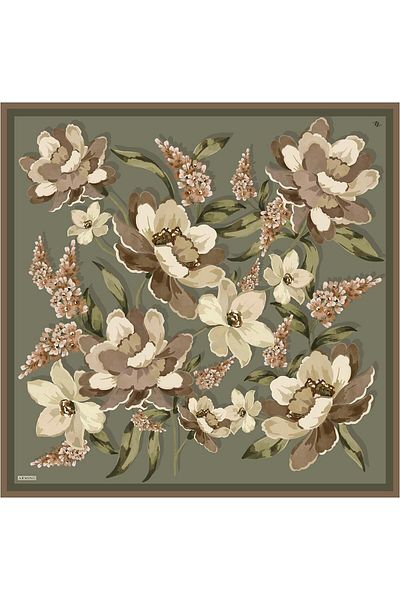 Armine Silk Scarf 2026 Winter - 9414-81 Soft Green Sura