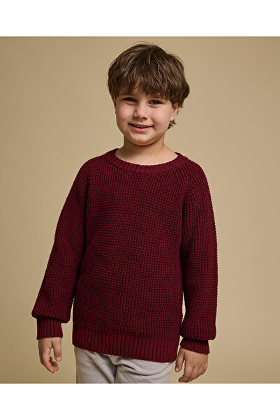 R&B Textured Sweater with Crew Neck and Long Sleeves