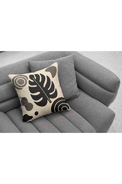 menesahome Leaf Boho Patterned Digital Printed 4-Piece Throw Pillow - Pillow Case