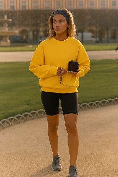 BENROMA سويت شيرت نسائي بلون سادة