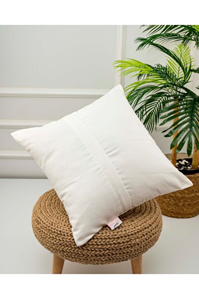 menesahome Leaf Boho Patterned Digital Printed 4-Piece Throw Pillow - Pillow Case