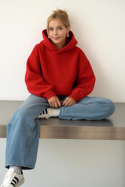 DM DOLCE MORE سترة رياضية بلون واحد مصنوعة من القطن الممشط بثلاث خيوط للجنسين