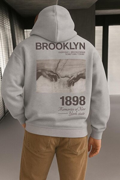 DM DOLCE MORE Sweatshirt cu imprimeu BROOKLYN din bumbac pieptănat cu 3 fire