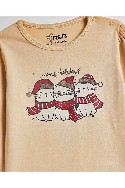 R&B Printed T-Shirt with Crew Neck and Long Sleeves