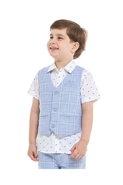 R&B Patterned Shirt and Waistcoat Set